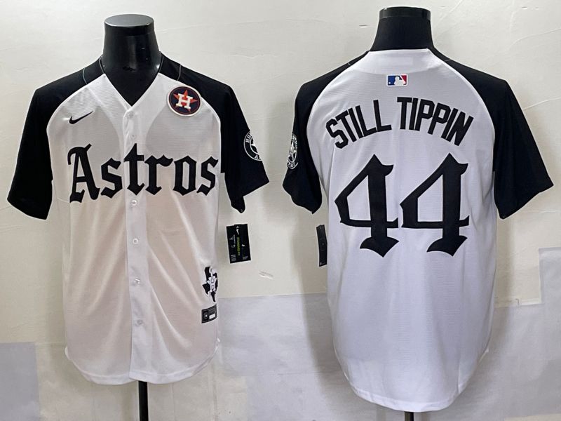 Men 2025 Houston Astros #44 Still Tippin White Black Five generations Joint Name Nike MLB Jersey style 9->houston astros->MLB Jersey